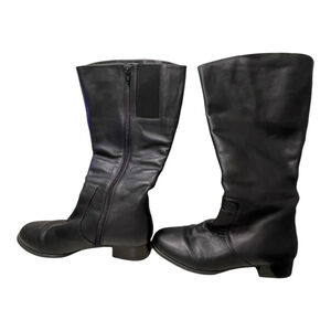 fitzwell black leather boots extension for calf’s women size 8M